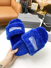Balenciaga Furry Slide Blue 654747W2DO14096 - 5
