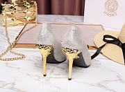 Versace La Medusa Attaching Leather Pumps Silver - 3