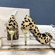 Versace La Medusa Leopard Leather Pumps - 3