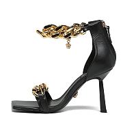 Versace Medusa Chain Nappa Leather Sandals Black - 5