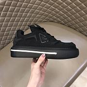 Prada Macro Re-Nylon and Brushed Leather Sneakers All Black - 4