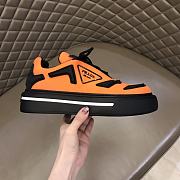 Prada Macro Re-Nylon and Brushed Leather Sneakers Orange - 5