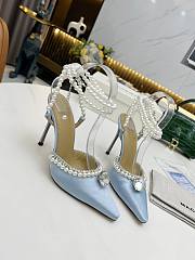 Mach & Mach Diamond Of Elizabeth Imitation Pearl Pointed Blue - 2