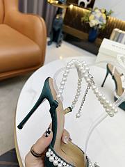 Mach & Mach Diamond Of Elizabeth Imitation Pearl Pointed Emerald Green - 2