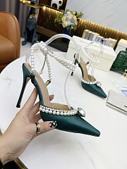 Mach & Mach Diamond Of Elizabeth Imitation Pearl Pointed Emerald Green - 6