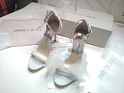 Jimmy Choo Averly 100 Asymmetric Sandals White - 3