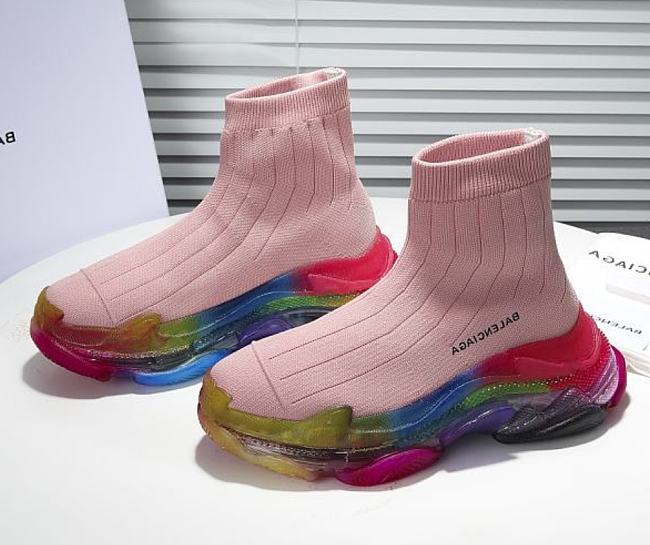 Balenciaga Speed Clear Sole Rainbow Pink - 1
