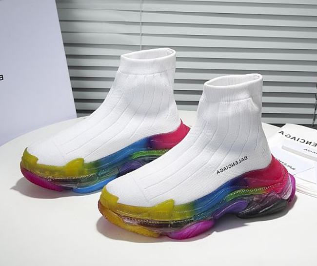 Balenciaga Speed Clear Sole Rainbow White - 1
