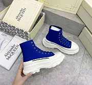 Alexander McQueen Tread Slick High Lace Up Boots Blue - 6