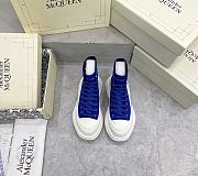 Alexander McQueen Tread Slick High Lace Up Boots Blue - 3