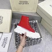 Alexander McQueen Tread Slick High Lace Up Boots Red - 3
