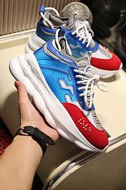 Versace Chain Reaction Trainers Blue Red - 5