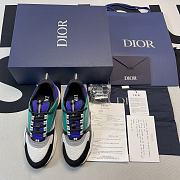 Dior B22 Sneaker White and Blue with Deep Green 3SN231YKC_H565 - 3