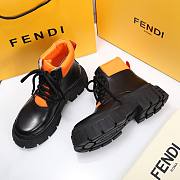 Fendi Force Leather Lace-ups Orange Boots - 6