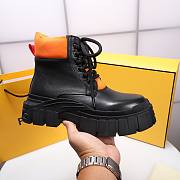 Fendi Force Leather Lace-ups Orange Boots - 3