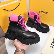 Fendi Force Leather Lace-ups Pink Boots - 6
