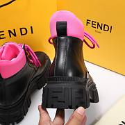 Fendi Force Leather Lace-ups Pink Boots - 5