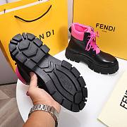 Fendi Force Leather Lace-ups Pink Boots - 3