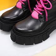 Fendi Force Leather Lace-ups Pink Boots - 2