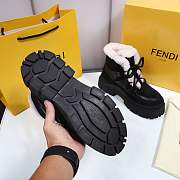 Fendi Force Velvet Fur Lace-ups Black Boots - 3