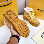 Fendi Force Velvet Fur Lace-ups Yellow Boots - 5