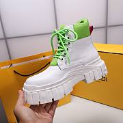 Fendi Force White Leather Lace-ups Green Boots - 5