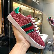 Gucci Ace Leather Sneaker Glitter Beads Pink - 5