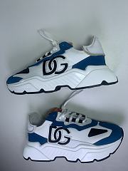 Dolce & Gabbana Logo-Patch Low-Top Sneakers White Blue - 3