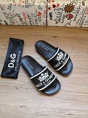 Dolce & Gabbana Crown Logo Embossed Slides Black CS1630AU679 - 3