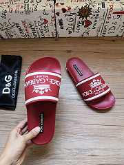 Dolce & Gabbana Crown Logo Embossed Slides Red - 3