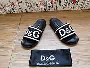 Dolce & Gabbana Logo-Strap Slides Black White CS1991AQ858 - 6