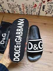 Dolce & Gabbana Logo-Strap Slides Black White CS1991AQ858 - 5