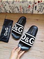 Dolce & Gabbana Logo-Strap Slides Black White CS1991AQ858 - 3