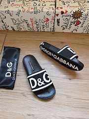 Dolce & Gabbana Logo-Strap Slides Black White CS1991AQ858 - 2