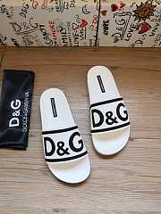 Dolce & Gabbana Logo-Strap Slides White Black CS1991AQ858 - 6