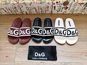 Dolce & Gabbana Logo-Strap Slides White Black CS1991AQ858 - 3