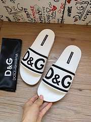 Dolce & Gabbana Logo-Strap Slides White Black CS1991AQ858 - 2