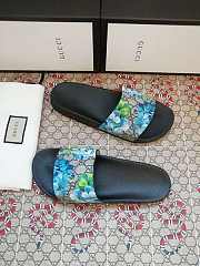Gucci Blue Blooms Supreme Floral Slide Sandal - 5