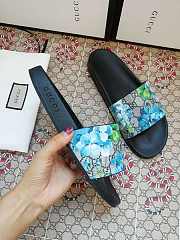 Gucci Blue Blooms Supreme Floral Slide Sandal - 3
