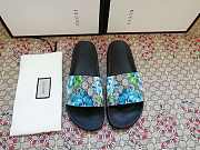 Gucci Blue Blooms Supreme Floral Slide Sandal - 2