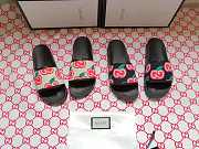 Gucci Black GG Apple Print Slides - 6