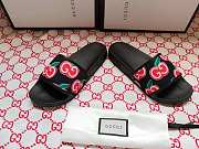 Gucci All Black GG Apple Print Slides - 2