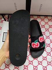 Gucci All Black GG Apple Print Slides - 3