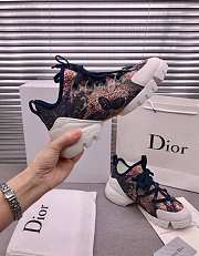 Dior D-Connect Sneaker White and Red Butterfly Motif - 5
