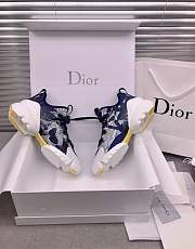 Dior D-Connect Sneaker White and Blue Butterfly Motif - 3