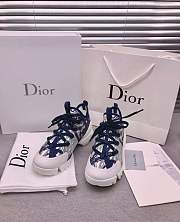 Dior D-Connect Sneaker White and Blue Butterfly Motif - 5