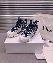 Dior D-Connect Sneaker White and Blue Butterfly Motif - 6