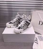 Dior D-Connect Sneaker White and Black Butterfly Motif - 6