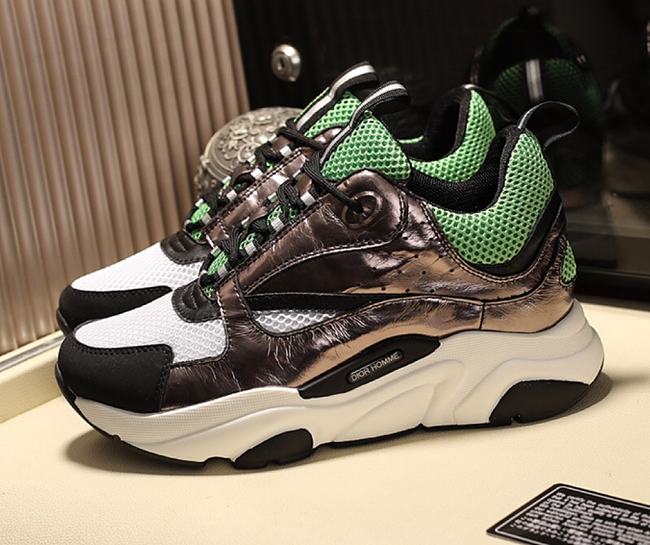 Dior B22 Sneaker Green Technical Mesh Patent - 1