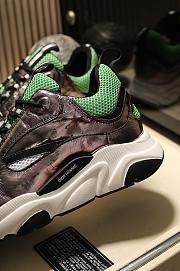 Dior B22 Sneaker Green Technical Mesh Patent - 4